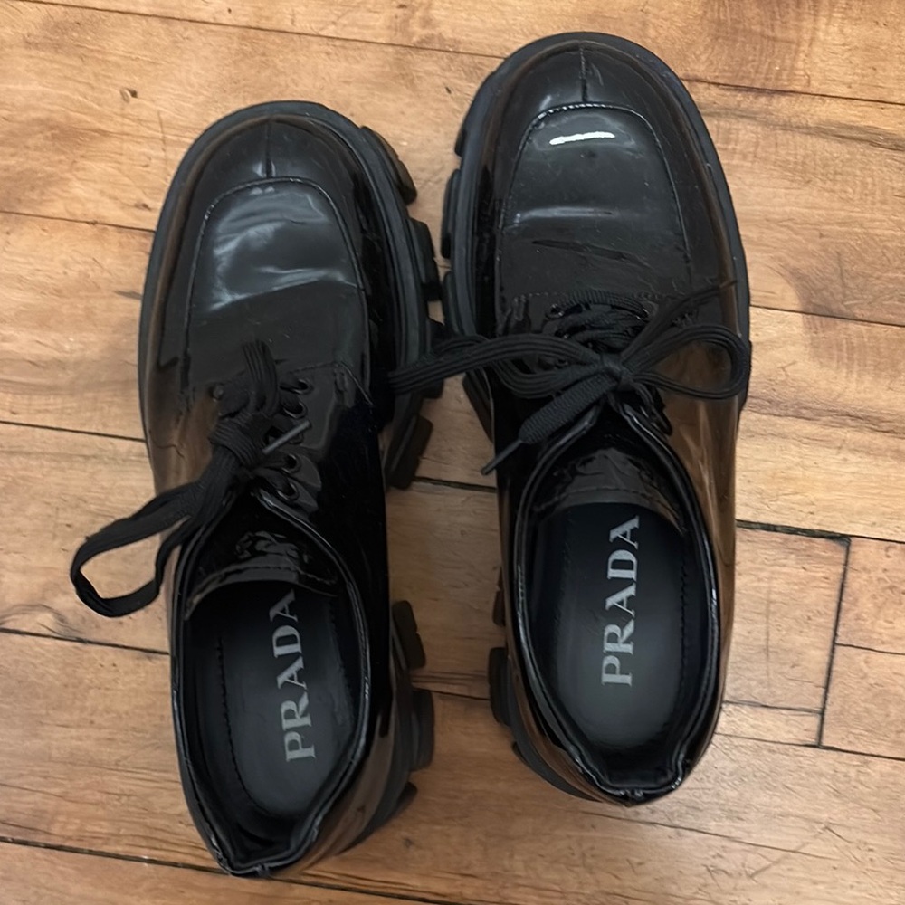 Prada Women’s Patent Leather Black Stampers